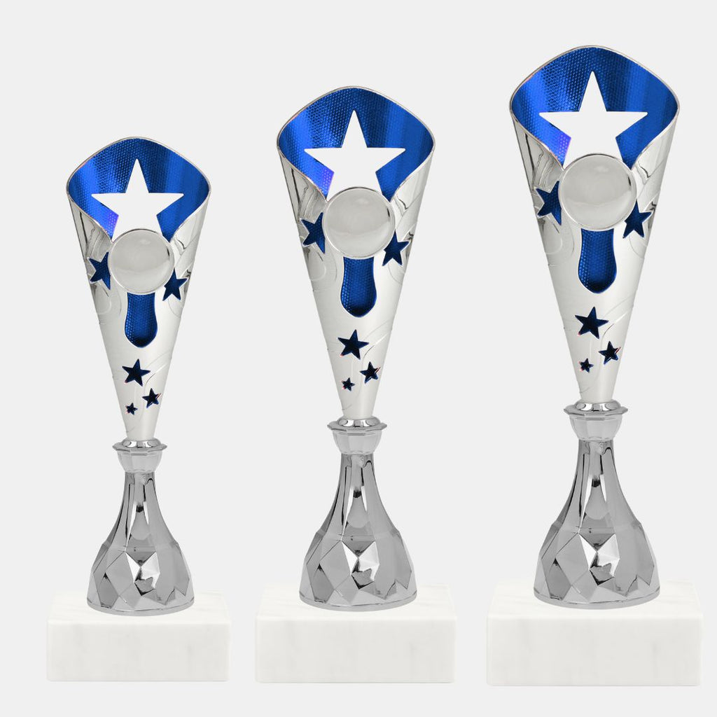 Pokal "Angela" in Silber/Blau